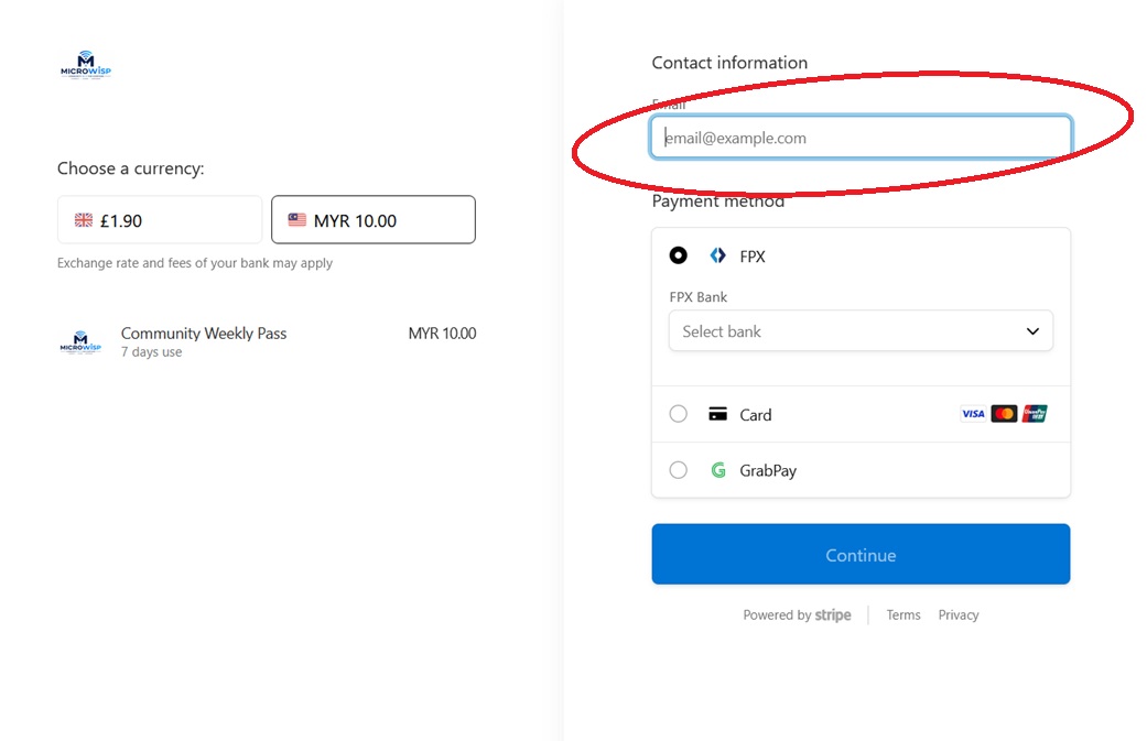 Stripe Checkout Email Example
